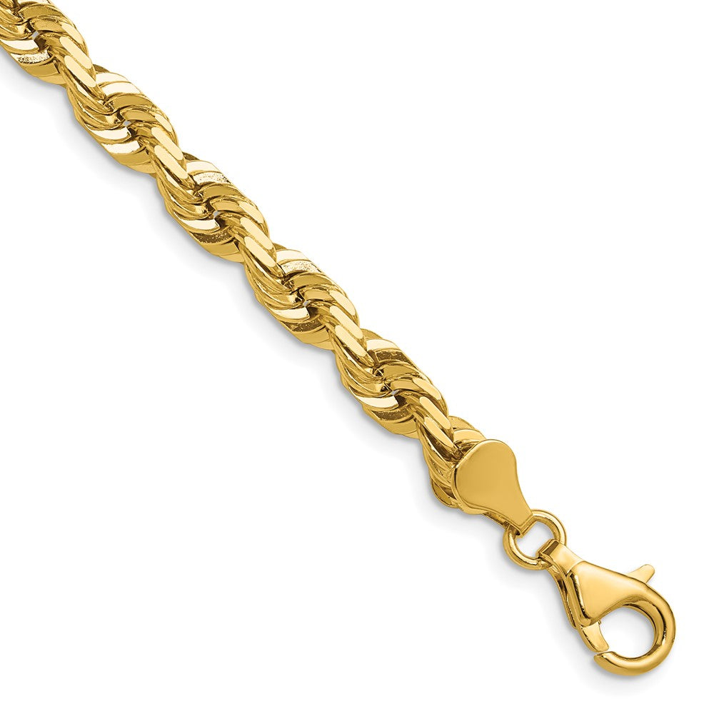 14K 18 inch 5.5mm Diamond-cut Rope with Fancy Lobster Clasp Chain