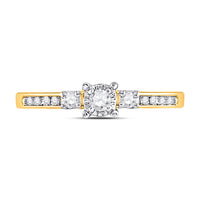 Load image into Gallery viewer, 10kt Yellow Gold Womens Round Diamond 3-stone Promise Ring 1/6 Cttw
