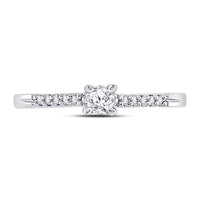 Load image into Gallery viewer, 10kt White Gold Womens Round Diamond Solitaire Promise Ring 1/8 Cttw
