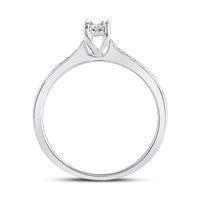 Load image into Gallery viewer, 10kt White Gold Round Diamond Solitaire Bridal Wedding Engagement Ring 1/10 Cttw
