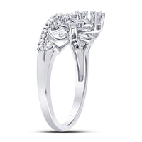 Load image into Gallery viewer, 10k White Gold Round Diamond Womens Womens Crown Tiara Cocktail Band 1/5 Cttw
