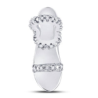 Load image into Gallery viewer, 10kt White Gold Womens Round Diamond Stiletto Shoe Pendant 1/20 Cttw

