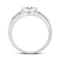 Load image into Gallery viewer, 10kt White Gold Womens Round Diamond Heart Promise Ring .03 Cttw

