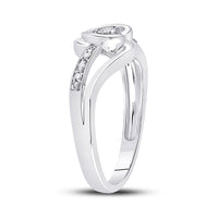 Load image into Gallery viewer, 10kt White Gold Womens Round Diamond Heart Promise Ring .03 Cttw
