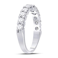 Load image into Gallery viewer, 14kt White Gold Womens Round Diamond Wedding Single Row Band 1 Cttw
