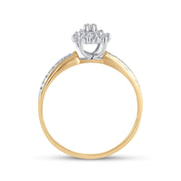 Load image into Gallery viewer, 10kt Yellow Gold Womens Round Diamond Cluster Ring 1/10 Cttw
