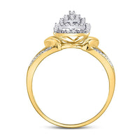 Load image into Gallery viewer, 10kt Yellow Gold Womens Round Diamond Cluster Ring 1/6 Cttw
