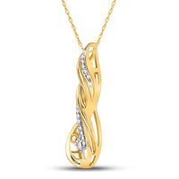 Load image into Gallery viewer, 10kt Yellow Gold Womens Round Diamond Moving Twinkle Fashion Pendant 1/10 Cttw

