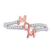 Load image into Gallery viewer, Sterling Silver Womens Round Diamond Mom Mother Ring 1/6 Cttw
