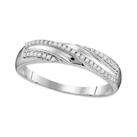 Load image into Gallery viewer, 10kt White Gold His Hers Round Diamond Cluster Matching Wedding Set 1/2 Cttw
