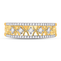 Load image into Gallery viewer, 10kt Yellow Gold Womens Round Diamond Band Ring 1/4 Cttw
