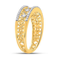 Load image into Gallery viewer, 10kt Yellow Gold Womens Round Diamond Band Ring 1/4 Cttw
