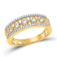 Load image into Gallery viewer, 10kt Yellow Gold Womens Round Diamond Band Ring 1/4 Cttw
