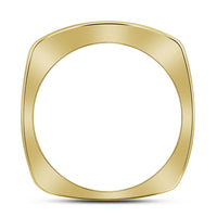 Load image into Gallery viewer, 10kt Yellow Gold Mens Round Diamond 3-Row Band Ring 1/2 Cttw
