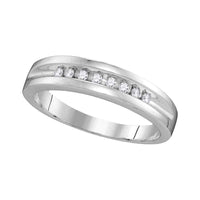 Load image into Gallery viewer, 10kt White Gold His Hers Round Diamond Cluster Matching Wedding Set 5/8 Cttw
