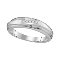 Load image into Gallery viewer, 10kt White Gold His Hers Round Diamond Cluster Matching Wedding Set 3/8 Cttw
