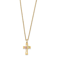 Load image into Gallery viewer, 10k Tri-Color Black Hills Gold Cross Necklace
