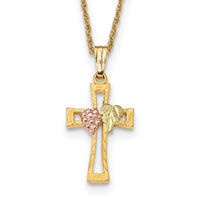 Load image into Gallery viewer, 10k Tri-Color Black Hills Gold Cross Necklace
