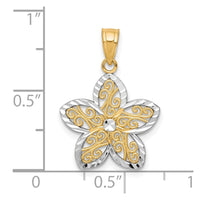 Load image into Gallery viewer, 10K w/Rhodium Filigree Flower Charm
