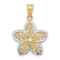 Load image into Gallery viewer, 10K w/Rhodium Filigree Flower Charm
