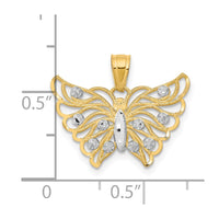 Load image into Gallery viewer, 10K w/ Rhodium Butterfly Pendant
