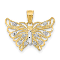 Load image into Gallery viewer, 10K w/ Rhodium Butterfly Pendant
