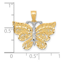 Load image into Gallery viewer, 10K w/ Rhodium Butterfly Pendant
