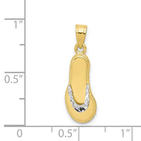 Load image into Gallery viewer, 10K w/Rhodium Flip Flop Charm
