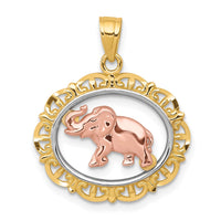 Load image into Gallery viewer, 10k Two-tone with White Rhodium Elephant Charm
