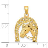 Load image into Gallery viewer, 10K Horseshoe W/Horse Charm
