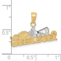 Load image into Gallery viewer, 10K w/ Rhodium #1 CHEERLEADER Charm
