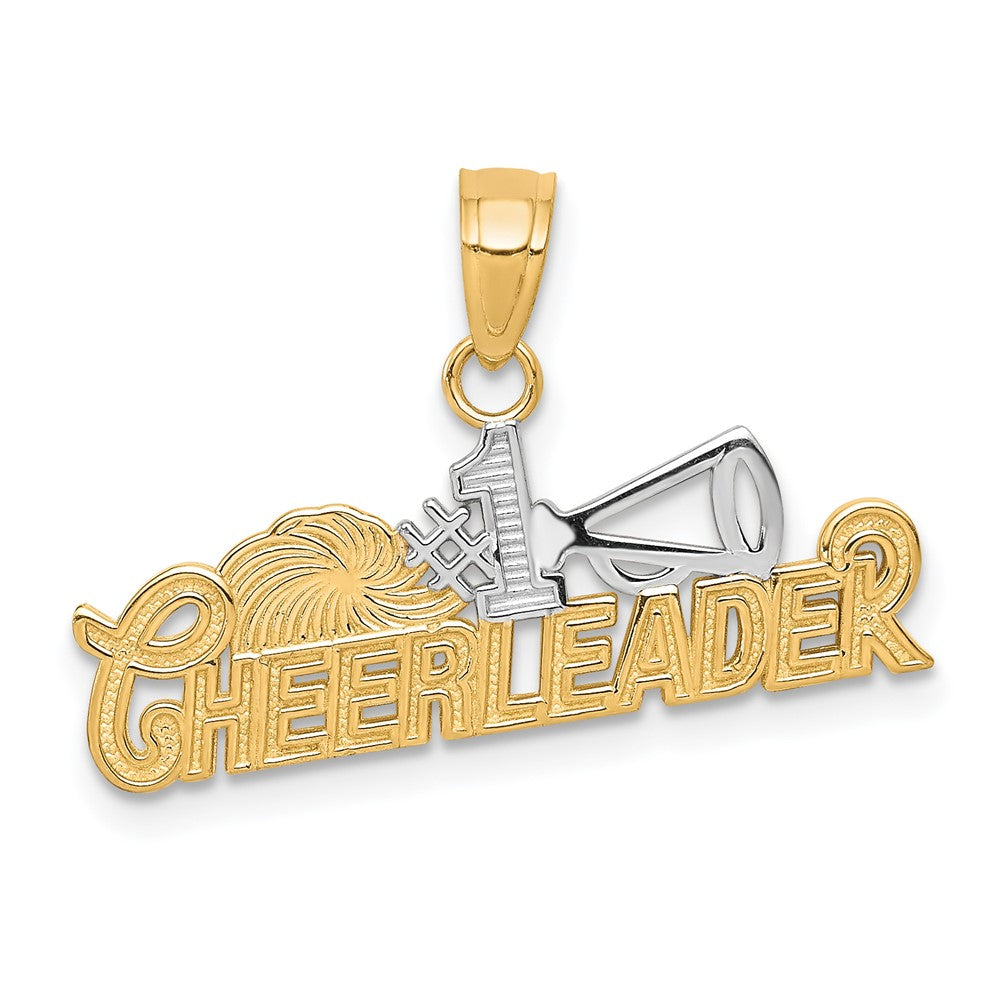 10K w/ Rhodium #1 CHEERLEADER Charm