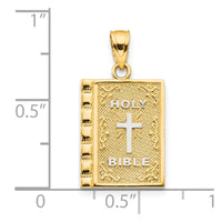 Load image into Gallery viewer, 10K w/Rhodium Holy Bible Charm

