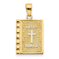 Load image into Gallery viewer, 10K w/Rhodium Holy Bible Charm
