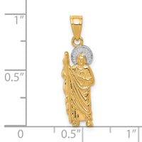 Load image into Gallery viewer, 10K w/Rhodium Saint Jude Charm

