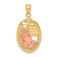 Load image into Gallery viewer, 10k Two-tone Praying Hands Pendant
