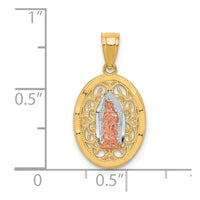 Load image into Gallery viewer, 10k Two-tone with White Rhodium Our Lady of Guadalupe Pendant
