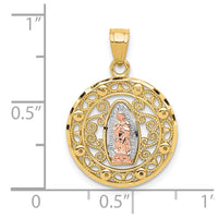 Load image into Gallery viewer, 10k Two-tone with White Rhodium Our Lady of Guadalupe Pendant
