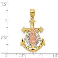 Load image into Gallery viewer, 10k Two-tone w/Rhodium Mariner Blessed Mother Pendant
