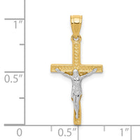 Load image into Gallery viewer, 10K w/ Rhodium Crucifix Pendant
