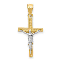 Load image into Gallery viewer, 10K w/ Rhodium Crucifix Pendant
