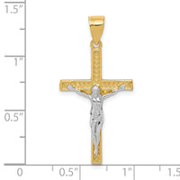 Load image into Gallery viewer, 10K w/ Rhodium Crucifix Pendant

