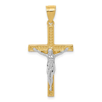 Load image into Gallery viewer, 10K w/ Rhodium Crucifix Pendant

