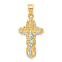 Load image into Gallery viewer, 10K w/ Rhodium Crucifix Pendant
