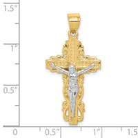 Load image into Gallery viewer, 10K w/ Rhodium Crucifix Pendant
