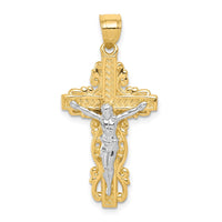 Load image into Gallery viewer, 10K w/ Rhodium Crucifix Pendant

