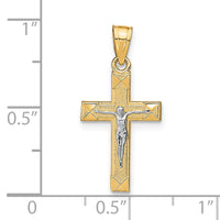Load image into Gallery viewer, 10K w/ Rhodium Small Crucifix Pendant

