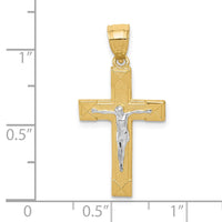 Load image into Gallery viewer, 10K w/ Rhodium Crucifix Pendant
