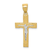 Load image into Gallery viewer, 10K w/ Rhodium Crucifix Pendant
