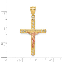 Load image into Gallery viewer, 10k Two-tone CZ Crucifix Pendant
